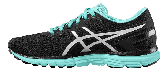 Кроссовки женские ASICS Gel-Zaraca 5 Черный/Серебристо- серый/Зеленый - Фото 5 большая