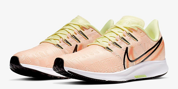Кроссовки женские Nike Air Zoom Pegasus 36 Prm Rise Crimson Tint/Black-Luminous Green - Фото 5 большая