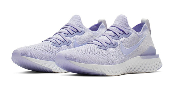 Кроссовки женские Nike Epic React Flyknit 2 Lavender Mist/Lavender Mist-Vast Grey - Фото 5 большая