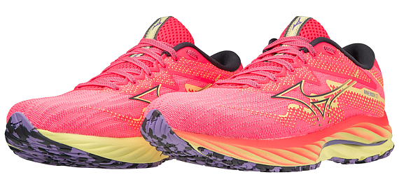 Кроссовки женские Mizuno Wave Rider 27 H-Vpink/Oblue/Luminous - Фото 5 большая