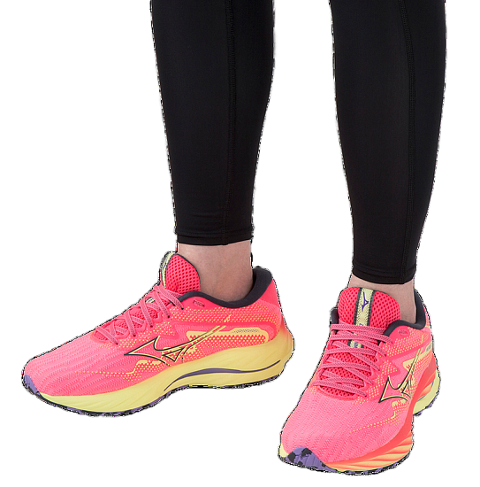Кроссовки женские Mizuno Wave Rider 27 H-Vpink/Oblue/Luminous - Фото 7 большая