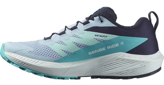 Кроссовки женские Salomon Sense Ride 5 Cashmere Blue/Carbon/Peacock Blue - Фото 2 большая