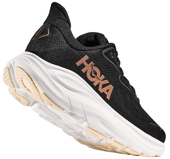 Кроссовки женские Hoka Clifton 10 Black/Rose Gold - Фото 3 большая