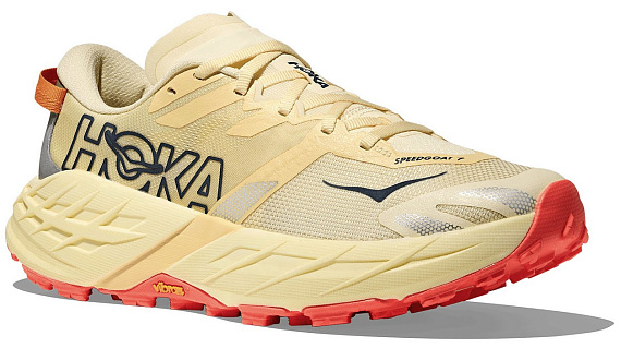 Кроссовки женские Hoka Speedgoat 7 Vintage Yellow/Neon Flame - Фото 6 большая