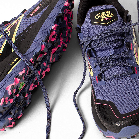 Кроссовки женские Brooks Cascadia 18 Gtx Grey Blue/Black/Pink - Фото 6 большая