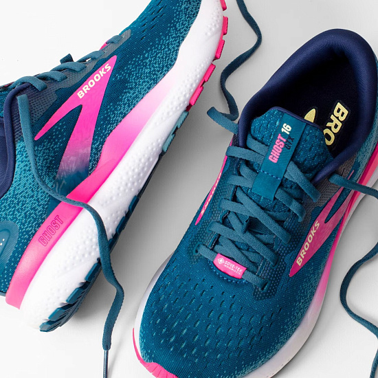 Кроссовки женские Brooks Ghost 16 Gtx Moroccan Blue/Pink/Yellow - Фото 7 большая
