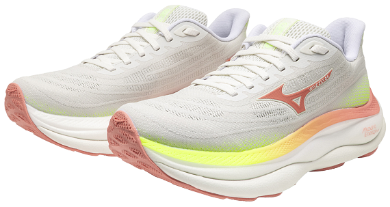 Кроссовки женские Mizuno Wave Sky 9 GF White/Desert Flower/Lime Pu - Фото 9 большая