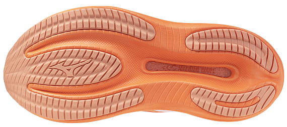 Кроссовки женские Mizuno Wave Rider 30 White/Flamingo Coral/Lime Pulp - Фото 3 большая
