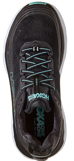 Кроссовки женские Hoka Bondi 6 Black/Aqua Sky - Фото 4 большая