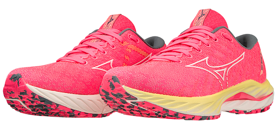 Кроссовки женские Mizuno Wave Inspire 19 H-VPink/SWhite/Luminous - Фото 4 большая