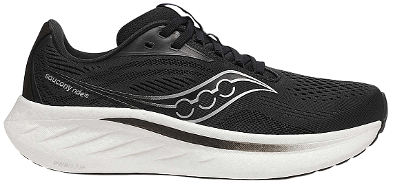 Кроссовки женские Saucony Ride 18 Black/White - Фото 1 большая