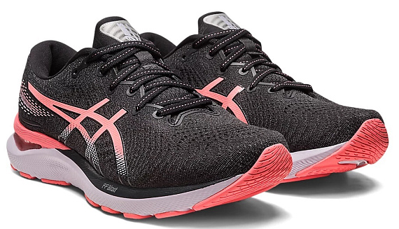 Кроссовки женские ASICS Gel-Cumulus 24 Black/Papaya - Фото 2 большая