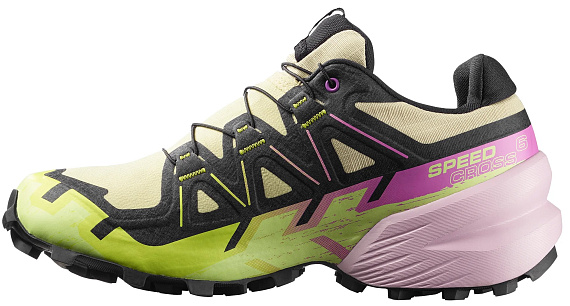 Кроссовки женские Salomon Speedcross 6 Gtx Bog/Dawn Pink/Acid Lime - Фото 3 большая