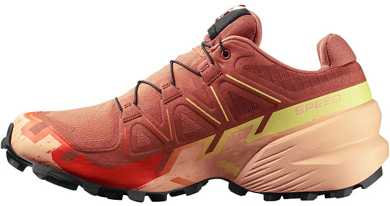 Кроссовки женские Salomon Speedcross 6 Gtx Pecan Brown/Almond Cream/Sunny Lime - Фото 3 большая