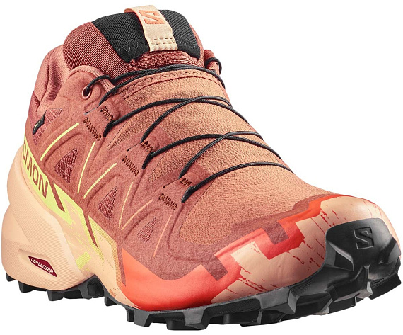 Кроссовки женские Salomon Speedcross 6 Gtx Pecan Brown/Almond Cream/Sunny Lime - Фото 5 большая
