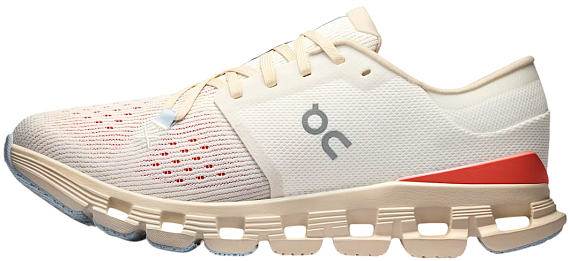 Кроссовки женские On Cloud X 4 Ivory/Salmon - Фото 4 большая