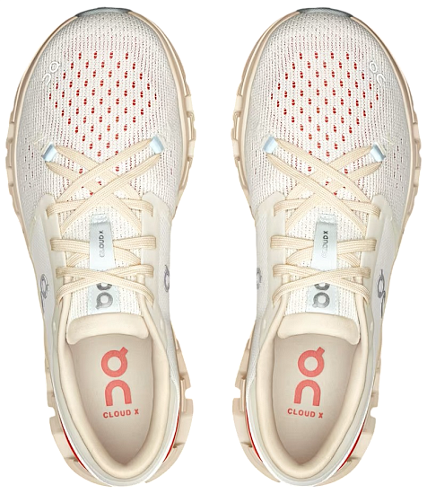 Кроссовки женские On Cloud X 4 Ivory/Salmon - Фото 6 большая