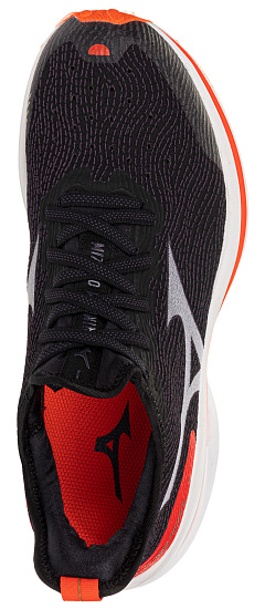 Кроссовки женские Mizuno Wave Rider Neo чер/бел/крас - Фото 2 большая