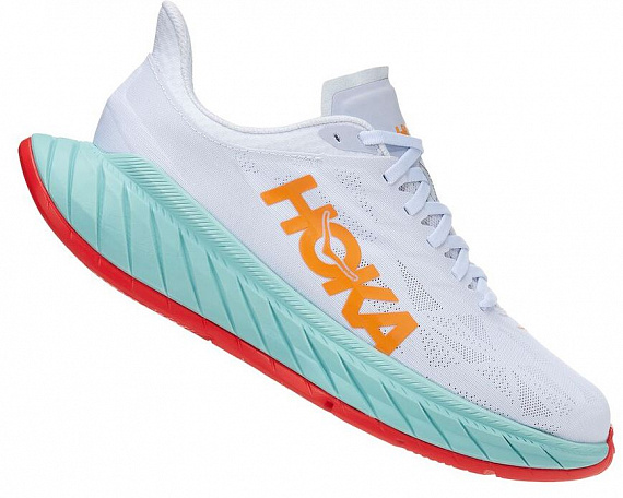 Кроссовки женские Hoka W Carbon X 2 White/Blazing Orange - Фото 1 большая