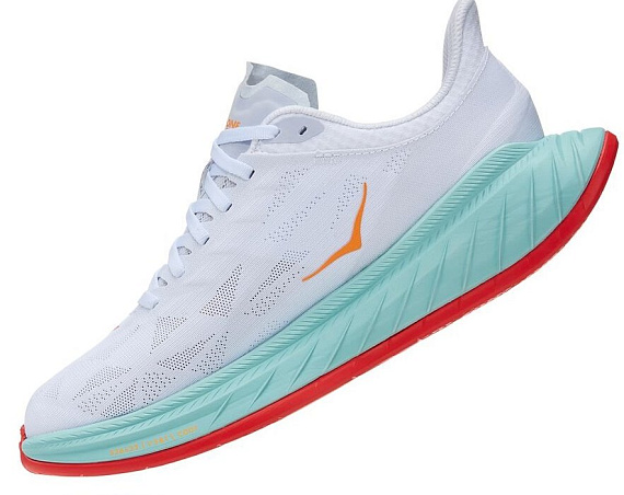 Кроссовки женские Hoka W Carbon X 2 White/Blazing Orange - Фото 4 большая