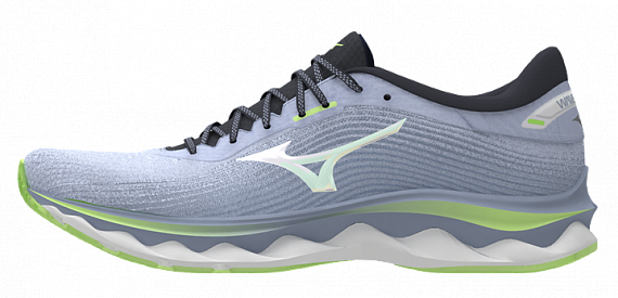 Кроссовки женские Mizuno Wave Sky 5 сер-гол/бел/нео.лайм - Фото 1 большая