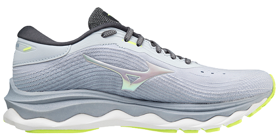 Кроссовки женские Mizuno Wave Sky 5 сер-гол/бел/нео.лайм - Фото 3 большая