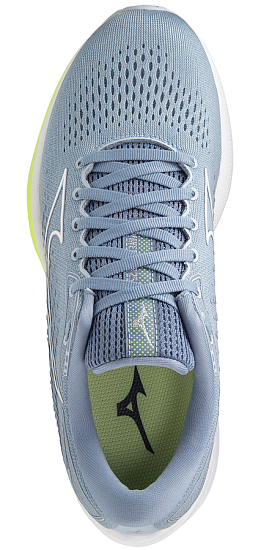 Кроссовки женские Mizuno Wave Rider 25 сер-гол/бел/нео.лайм - Фото 4 большая