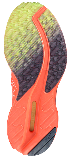 Кроссовки женские Mizuno Wave Rider Neo 2 кр-оранж/бел/син - Фото 2 большая