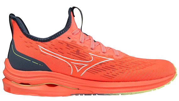 Кроссовки женские Mizuno Wave Rider Neo 2 кр-оранж/бел/син - Фото 3 большая