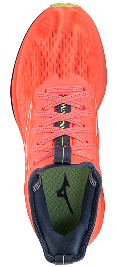 Кроссовки женские Mizuno Wave Rider Neo 2 кр-оранж/бел/син - Фото 4 большая