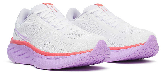 Кроссовки женские Saucony Ride 18 White/Coral - Фото 2 большая