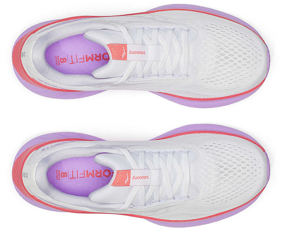 Кроссовки женские Saucony Ride 18 White/Coral - Фото 5 большая