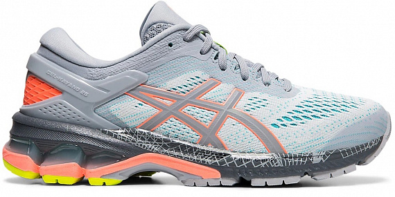 Кроссовки женские ASICS Gel-Kayano 26 LS Piedmont Grey/Sun Coral - Фото 1 большая