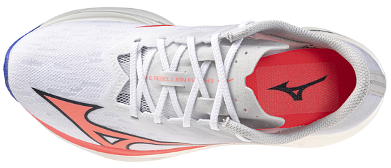 Кроссовки женские Mizuno Wave Rebellion Flash 3 White/Striking Coral/Iris Bloo - Фото 8 большая