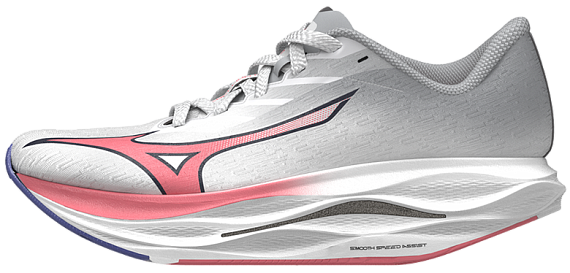 Кроссовки женские Mizuno Wave Rebellion Flash 3 White/Striking Coral/Iris Bloo - Фото 11 большая