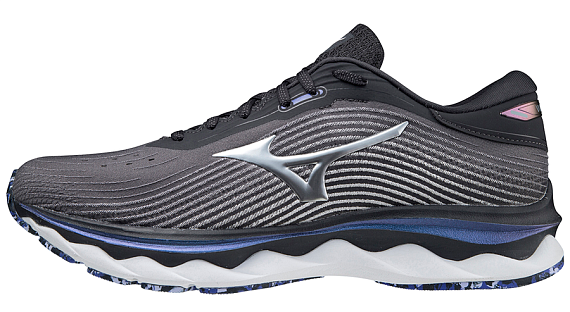 Кроссовки женские Mizuno Wave Sky 5 т.сер/сереб/фиолет - Фото 4 большая