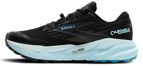 Кроссовки женские Brooks Cascadia 19 Gtx Black/Ebony/Blue Flower - Фото 2 большая