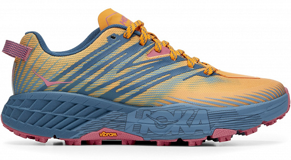 Кроссовки женские Hoka Speedgoat 4 Saffron/Provincial Blue - Фото 1 большая