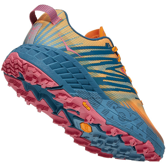 Кроссовки женские Hoka Speedgoat 4 Saffron/Provincial Blue - Фото 5 большая