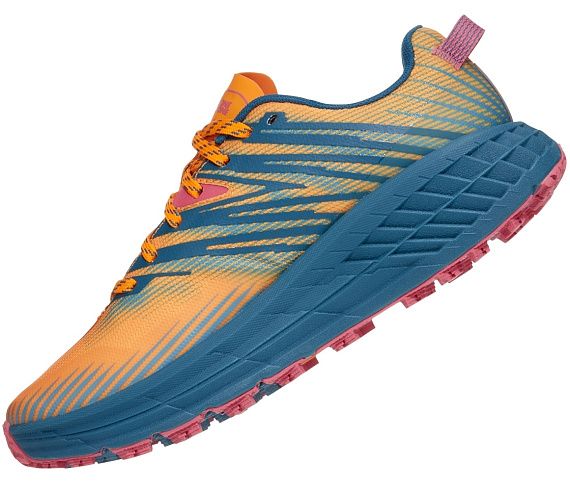 Кроссовки женские Hoka Speedgoat 4 Saffron/Provincial Blue - Фото 6 большая
