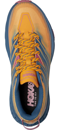 Кроссовки женские Hoka Speedgoat 4 Saffron/Provincial Blue - Фото 7 большая