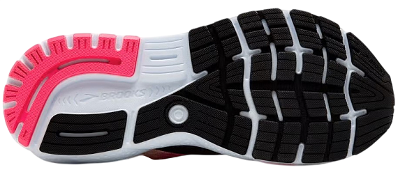 Кроссовки женские Brooks Ghost 16 Wide Black/Pink/Yellow - Фото 4 большая