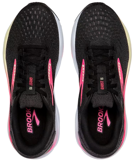 Кроссовки женские Brooks Ghost 16 Wide Black/Pink/Yellow - Фото 5 большая