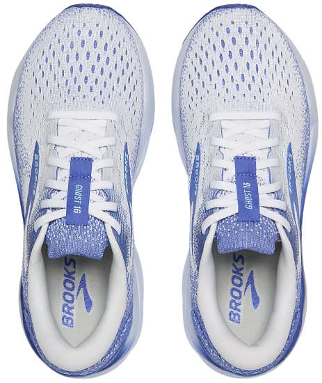 Кроссовки женские Brooks Ghost 16 White/Amparo Blue/Limpet Shell - Фото 4 большая