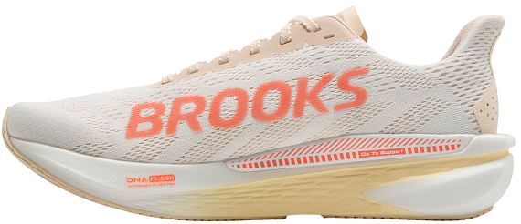 Кроссовки женские Brooks Hyperion Gts 2 White/Peach/Coral - Фото 4 большая