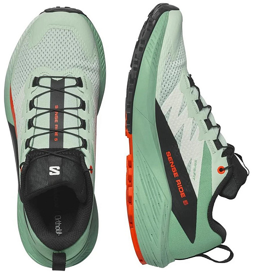 Кроссовки женские Salomon Sense Ride 5 Bay/Black/Cherry Tomato - Фото 5 большая