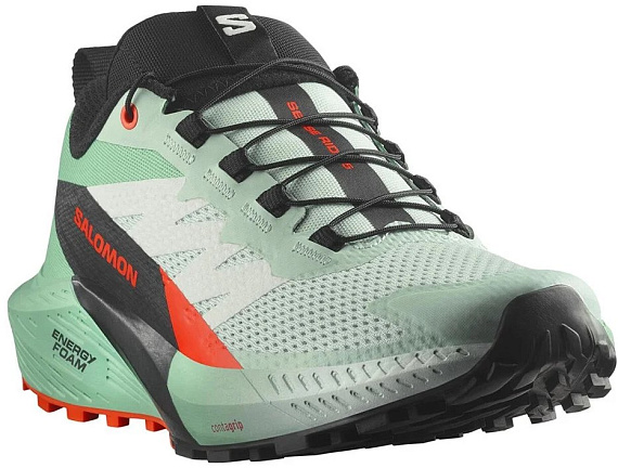 Кроссовки женские Salomon Sense Ride 5 Bay/Black/Cherry Tomato - Фото 6 большая
