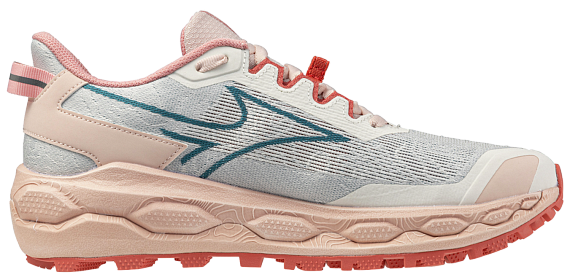 Кроссовки женские Mizuno Wave Mujin 11 Snow White/Larkspur/Faded Rode - Фото 4 большая