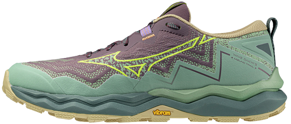 Кроссовки женские Mizuno Wave Daichi 9 Granite Green/Fortune Yellow/Pale Khaki - Фото 2 большая
