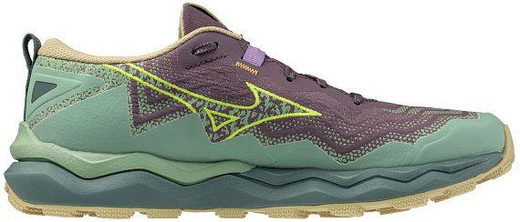 Кроссовки женские Mizuno Wave Daichi 9 Granite Green/Fortune Yellow/Pale Khaki - Фото 4 большая